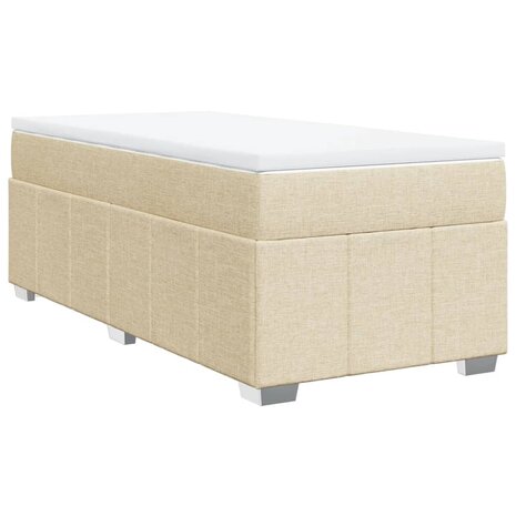 Boxspring met matras stof crèmekleurig 80x200 cm 2