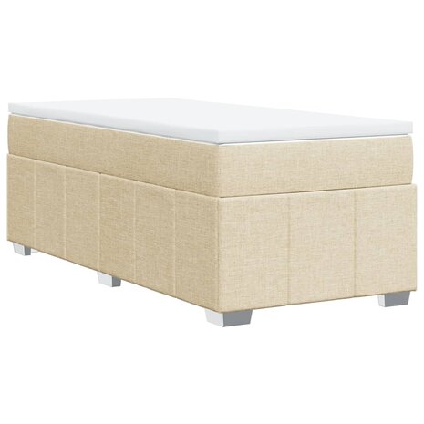 Boxspring met matras stof crèmekleurig 80x200 cm 9