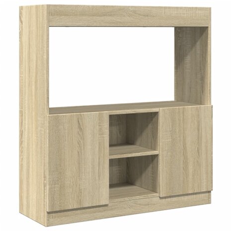 Hoge kast 92x33x100 cm bewerkt hout sonoma eikenkleurig 2