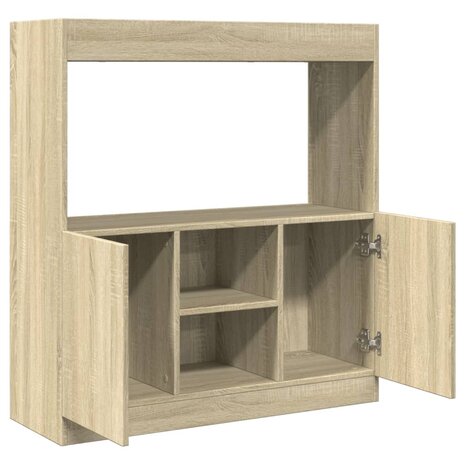 Hoge kast 92x33x100 cm bewerkt hout sonoma eikenkleurig 8