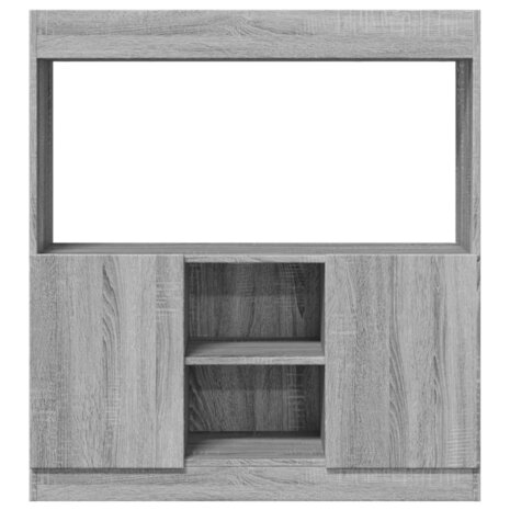 Hoge kast 92x33x100 cm bewerkt hout grijs sonoma eikenkleurig 5