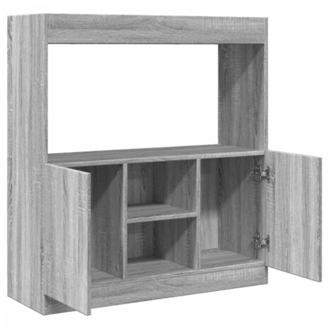 Hoge kast 92x33x100 cm bewerkt hout grijs sonoma eikenkleurig 8