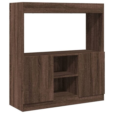 Hoge kast 92x33x100 cm bewerkt hout bruin eikenkleurig 2