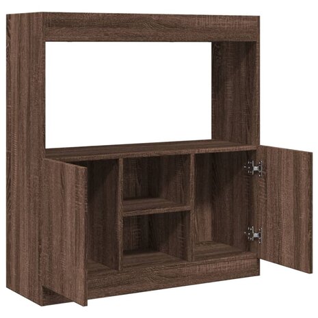 Hoge kast 92x33x100 cm bewerkt hout bruin eikenkleurig 8