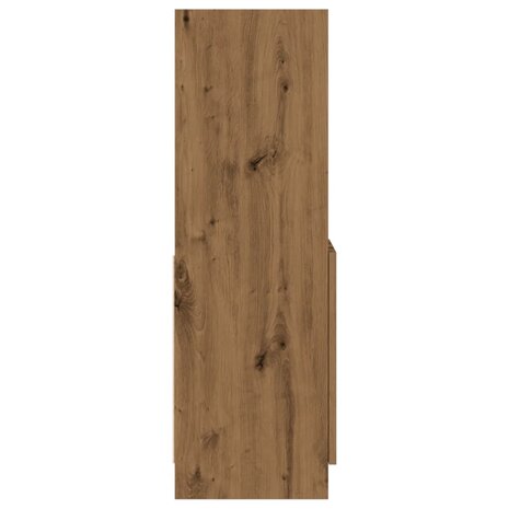 Hoge kast 92x33x100 cm bewerkt hout artisanaal eikenkleur 6