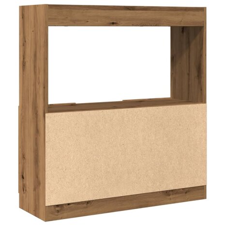 Hoge kast 92x33x100 cm bewerkt hout artisanaal eikenkleur 7