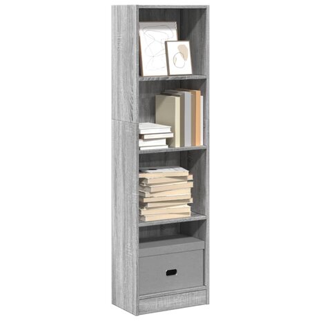 Boekenkast 40x24x143 cm bewerkt hout grijs sonoma eikenkleurig 1