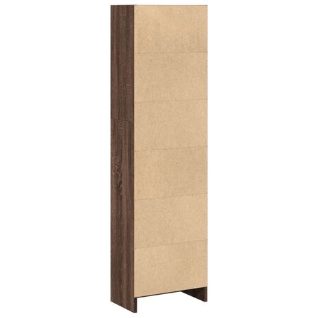 Boekenkast 40x24x143 cm bewerkt hout bruin eikenkleurig 6