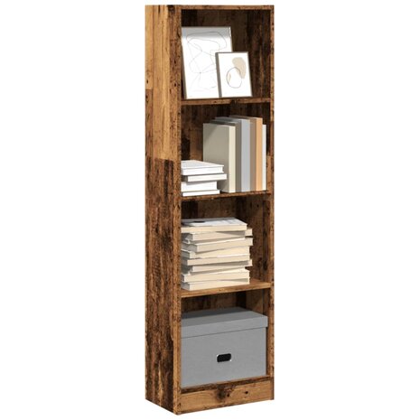 Boekenkast 40x24x143 cm bewerkt hout oud houtkleurig 1