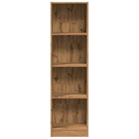 Boekenkast 40x24x143 cm bewerkt hout artisanaal eikenkleurig 4