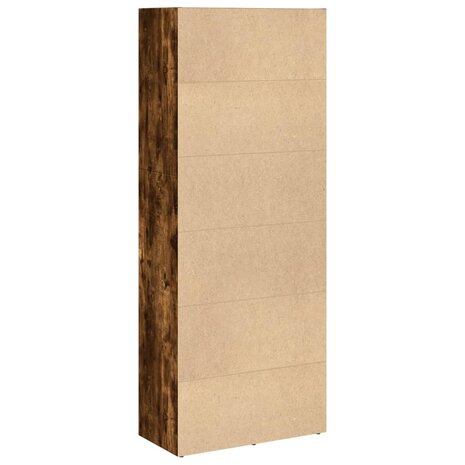 Boekenkast 60x30x152 cm bewerkt hout gerookt eikenkleurig 6