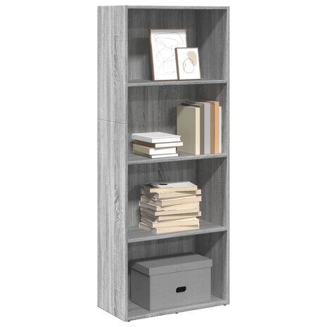 Boekenkast 60x30x152 cm bewerkt hout grijs sonoma eikenkleurig 1