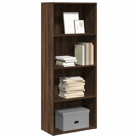 Boekenkast 60x30x152 cm bewerkt hout bruin eikenkleurig 1