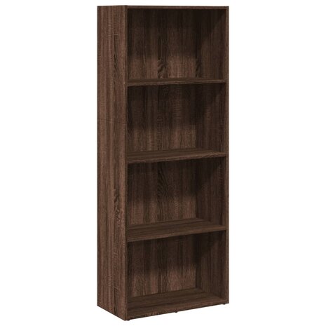 Boekenkast 60x30x152 cm bewerkt hout bruin eikenkleurig 2