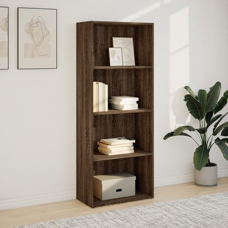 Boekenkast 60x30x152 cm bewerkt hout bruin eikenkleurig 3