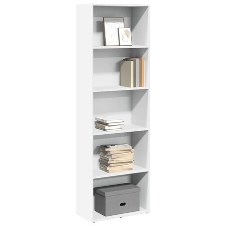 Boekenkast 60x30x189 cm bewerkt hout wit 1