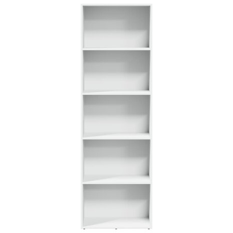 Boekenkast 60x30x189 cm bewerkt hout wit 4