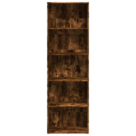 Boekenkast 60x30x189 cm bewerkt hout gerookt eikenkleurig 4