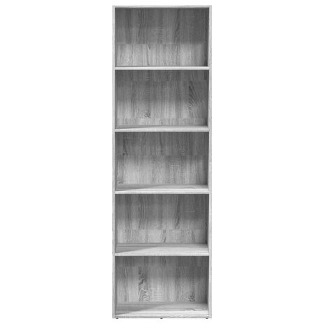 Boekenkast 60x30x189 cm bewerkt hout grijs sonoma eikenkleurig 4