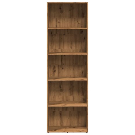 Boekenkast 60x30x189 cm bewerkt hout artisanaal eikenkleurig 3