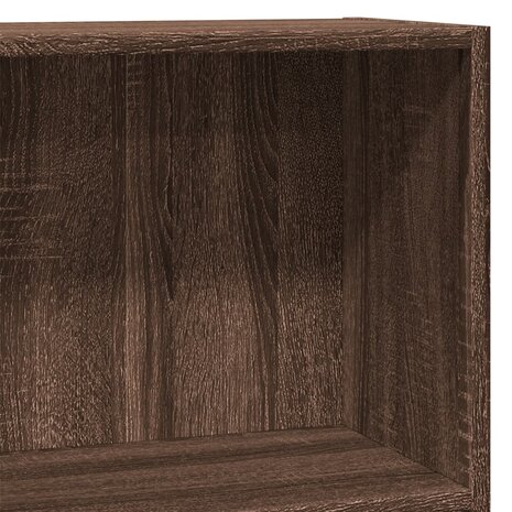 Boekenkast 80x30x77 cm bewerkt hout bruin eikenkleurig 7