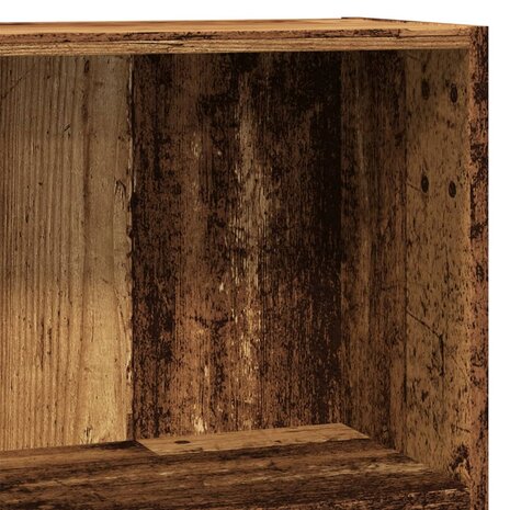 Boekenkast 80x30x77 cm bewerkt hout oud houtkleurig 7