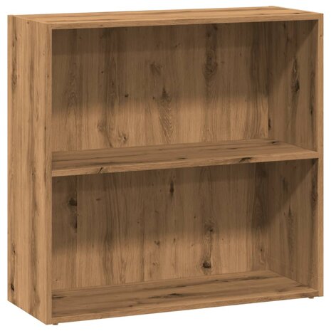 Boekenkast 80x30x77 cm bewerkt hout artisanaal eikenkleurig 2