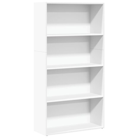 Boekenkast 80x30x152 cm bewerkt hout wit 2