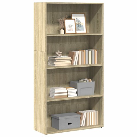 Boekenkast 80x30x152 cm bewerkt hout sonoma eikenkleurig 1