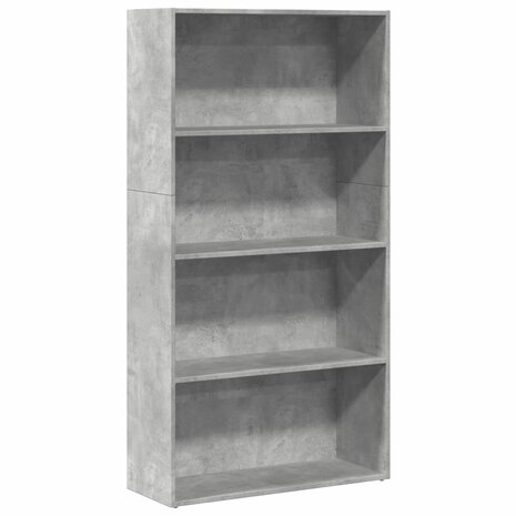 Boekenkast 80x30x152 cm bewerkt hout betongrijs 2