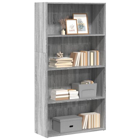 Boekenkast 80x30x152 cm bewerkt hout grijs sonoma eikenkleurig 1