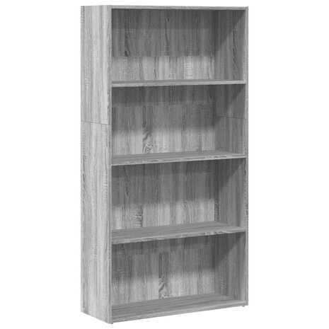 Boekenkast 80x30x152 cm bewerkt hout grijs sonoma eikenkleurig 2