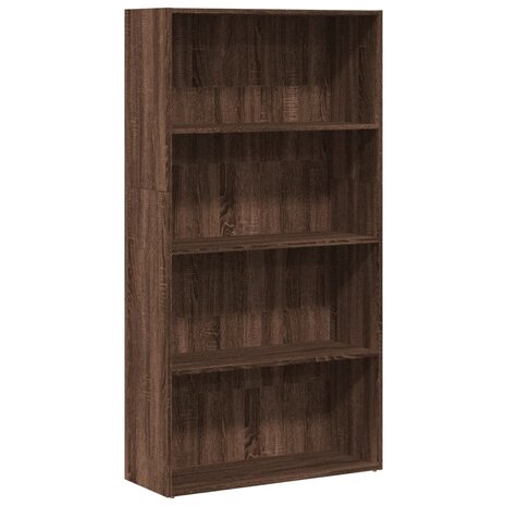 Boekenkast 80x30x152 cm bewerkt hout bruin eikenkleurig 2