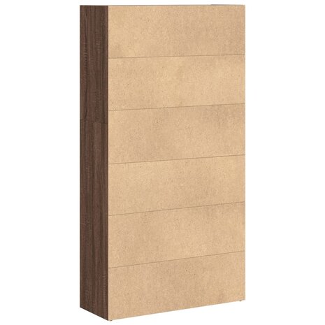 Boekenkast 80x30x152 cm bewerkt hout bruin eikenkleurig 6