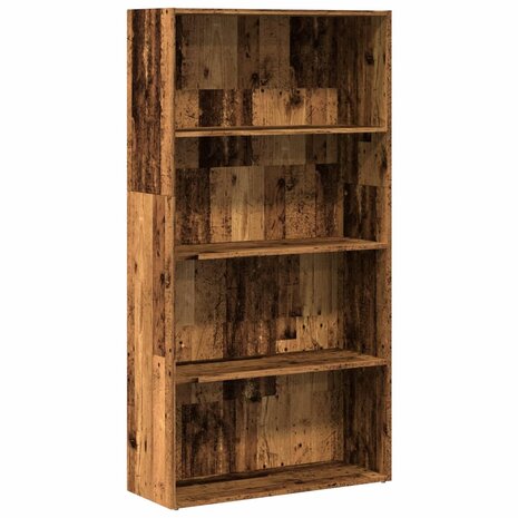 Boekenkast 80x30x152 cm bewerkt hout oud houtkleurig 2