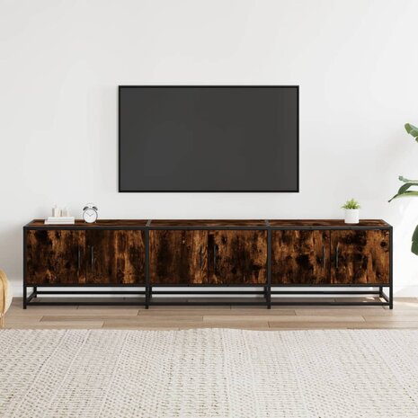 Tv-meubel 180x35x41 cm bewerkt hout gerookt eikenkleurig 3