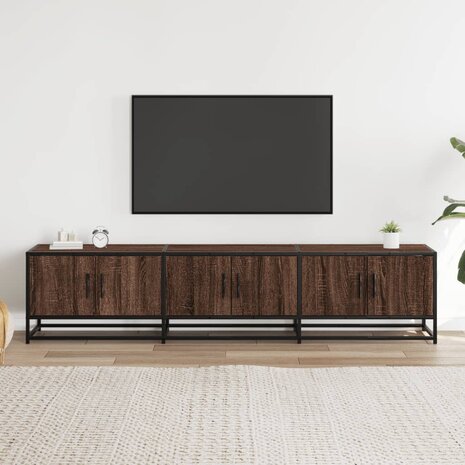 Tv-meubel 180x35x41 cm bewerkt hout bruin eikenkleurig 3