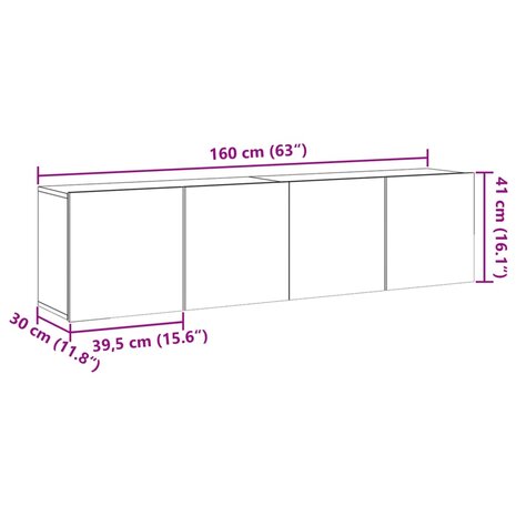 Tv-meubels 2 st wandgemonteerd 80x30x41 cm oud houtkleurig 11