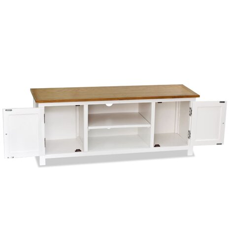 Tv-meubel 120x35x48 cm massief eikenhout 2