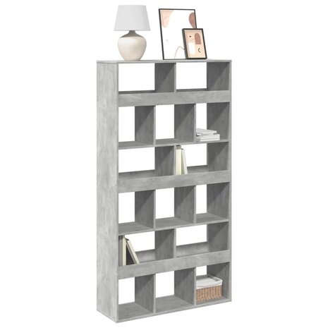 Boekenkast 100x33x187,5 cm bewerkt hout betongrijs 1