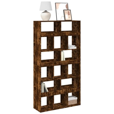 Boekenkast 100x33x187,5 cm bewerkt hout gerookt eikenkleurig 1