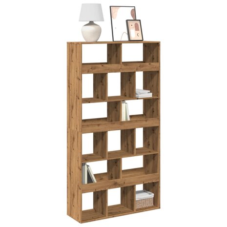 Boekenkast 100x33x187,5 cm bewerkt hout artisanaal eikenkleurig 1