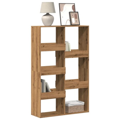 Boekenkast 100x33x155,5 cm bewerkt hout artisanaal eikenkleurig 1