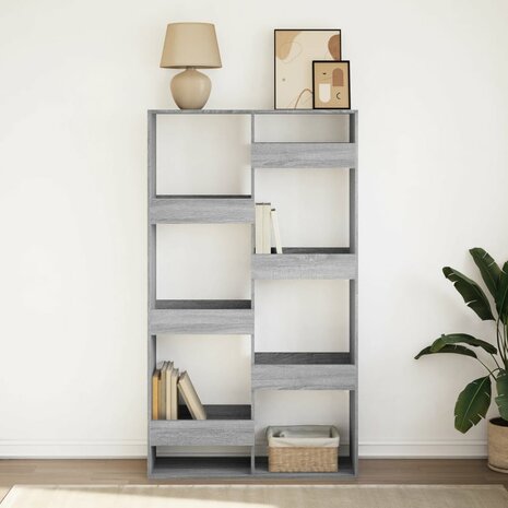 Boekenkast 100x33x175 cm bewerkt hout grijs sonoma eikenkleurig 3