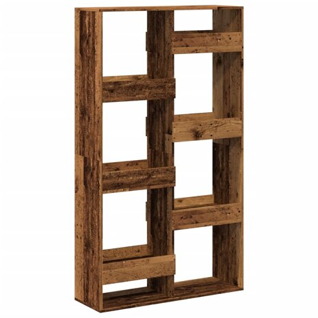 Boekenkast 100x33x175 cm bewerkt hout oud houtkleurig 2