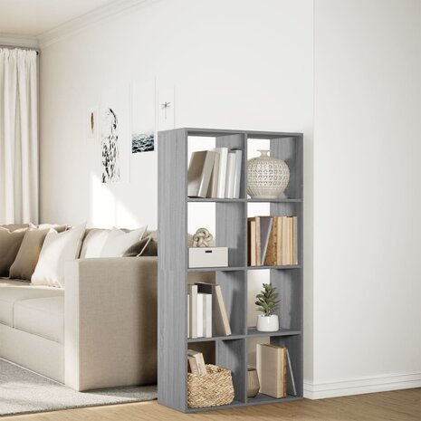 Kamerscherm / boekenkast 69,5x29x137,5 cm hout grijs sonoma eik 4