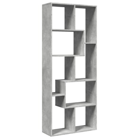 Kamerscherm / boekenkast 67x25x161,5 cm bewerkt hout betongrijs 2