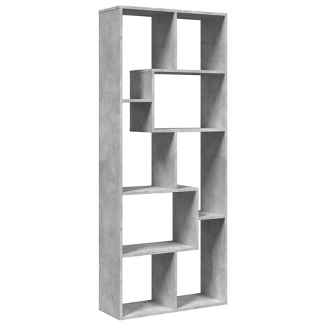 Kamerscherm / boekenkast 67x25x161,5 cm bewerkt hout betongrijs 7