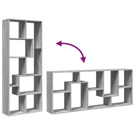 Kamerscherm / boekenkast 67x25x161,5 cm hout grijs sonoma eiken 8