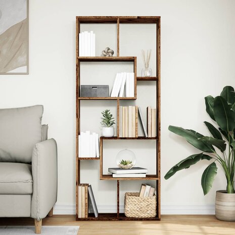 Kamerscherm / boekenkast 67x25x161,5 cm hout oud houtkleur 3